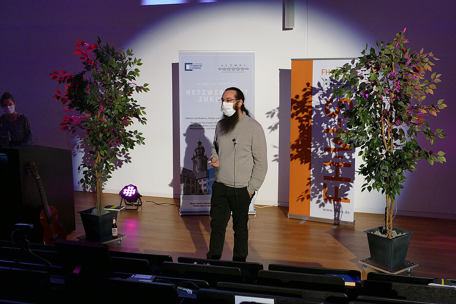Diego D'Angelo, Gewinner des Science Slam 2020 (Foto FHWS / Bolza-Schünemann)