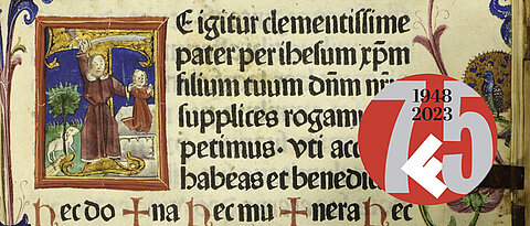 Auch ein früher Druck des „Missale Herbipolense“ befindet sich im Depositum des Vereins in der Universitätsbibliothek. Missale Herbipolense. Mit Mandat von Lorenz von Bibra, Würzburg, 1497.07.11. 