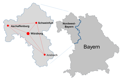 Landkarte mit Kooperationspartnern