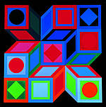 Konkrete Kunst aus dem Kulturspeicher: „Lapidar“ von Victor Vasarely, 1972.