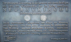 Gedenktafel für die Spender. Foto: Gunnar Bartsch