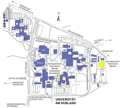 Lageplan Universität Am Hubland