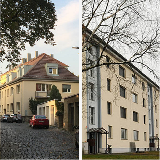 Blick auf Gebäude Zwinger 34 und Hubland Nord