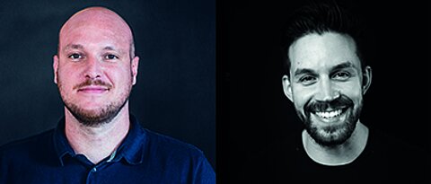 Die Gäste des digitalen Alumni-Einblicks (von links): Julien Bobineau und Robert Högerle. 