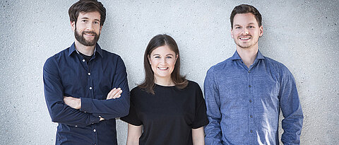 Fabian Taigel, Dr. Sarah Mehringer und Jan Meller (v.l.) sind das Team hinter dem Gründungsprojekt Level3 an der Uni Würzburg.