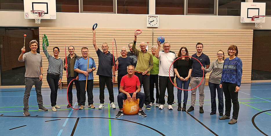 Bildzeile Die Würzburger Herzinsuffizienz-Sportgruppe. (Foto: Klaus Ebert / DZHI)