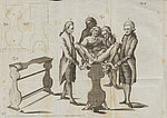 Ein Mann unterzieht sich der Operation zur Entfernung von Blasensteinen mittels Steinschnitt. (Bild: Universitätsbibliothek Würzburg, 35 / Diss. 3934, Tab III)