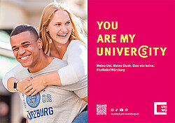 Anzeigenmotiv Abiturzeitung "You are my University" Hotpink Querformat