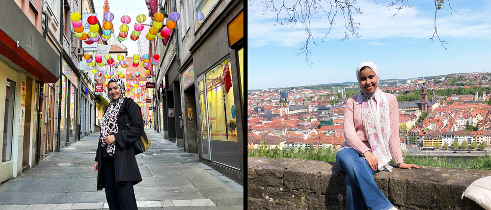 Die Austauschstudentinnen Salma und Habiba in Würzburg.