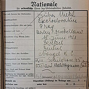 Inskriptionsblatt Ljuba Metzls für das Wintersemester 1930/31. Archiv der Universität Wien, Nationale der Philosophischen Fakultät WS 1930/31, Metzl, Ljuba.