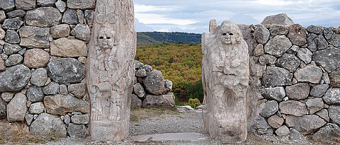 Das Sphinx-Tor in der Hethiterhauptstadt Boğazköy-Hattusa.