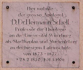 Board in honor of Schell in Amorbach