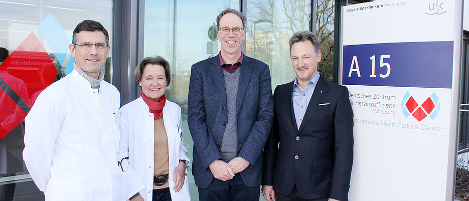 Die Kardiologen Stefan Störk und Christiane Angermann vom DZHI und Paul Pauli und Stefan Schulz von der Universität Würzburg freuen sich über die Publikation ihrer Studie im European Heart Journal.

