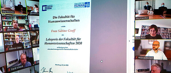 Die feierliche Verleihung der Forschungs- und Lehrpreise 2020 in digitaler Form. 