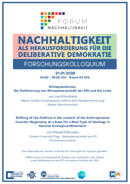 Plakat Forschungskolloquium Forum Nachhaltigkeit