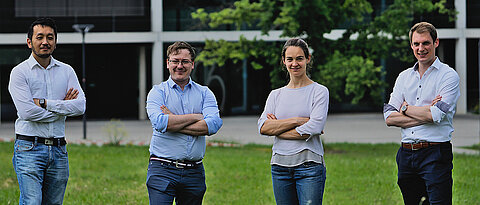 Das Gründungsteam von NanoStruct (v.l.): Thien Anh Le, Enno Krauss, Henriette Maaß und Kai Leibfried.