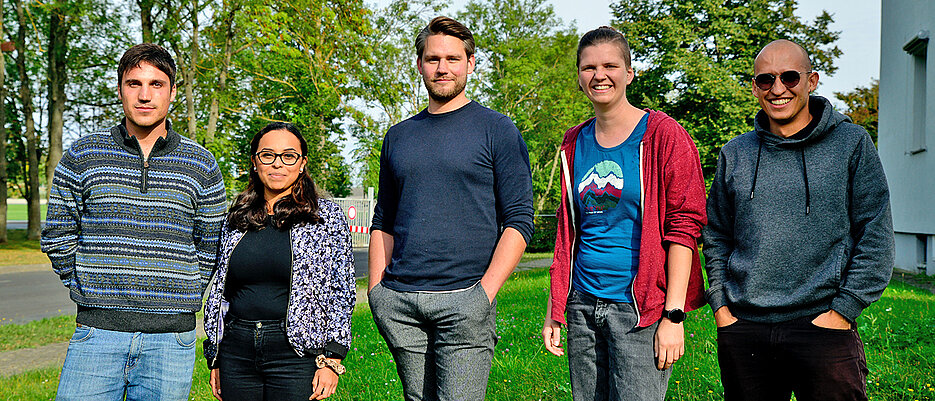 Das Team von UrbanSens (v.l.): Nils Karges, Sofia Garcia, Andreas Bury, Annika Ludwig und Antonio Castañeda.