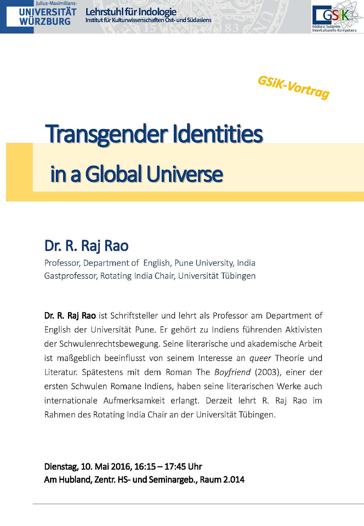 Transgender Identities in a Global Universe - Globale Systeme und ...