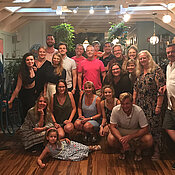 Gruppenfoto der Summer-School-Gruppe am Flagler-College in Florida.