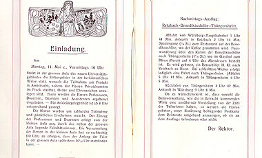 Die Einladung des Rektors zum Stiftungsfest 1901.