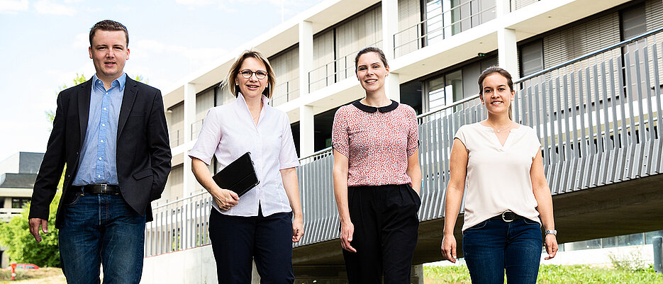 Die aktuelle Besetzung des Career Centre: Steffen Eichhorn, Dr. Annette Retsch, Theresa Burkhardt und Stefanie Ziegler 