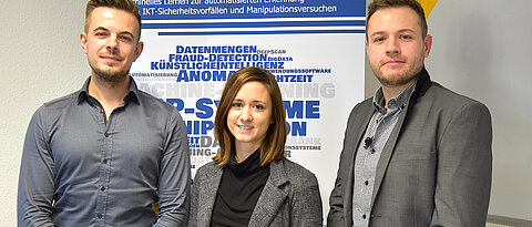 Sie gehören zum Team der Wirtschaftsinformatik der JMU  (von links): Kevin Fuchs, Anna Fuchs und Fabian Gwinner. 