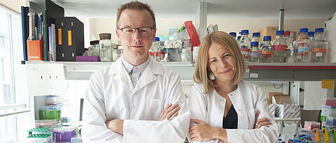 Eröffnen in Kürze ihre Labore in Warschau: Aleksandra Pekowska und Grzegorz Sumara, Leiter der ersten beiden Dioscuri-Zentren. 