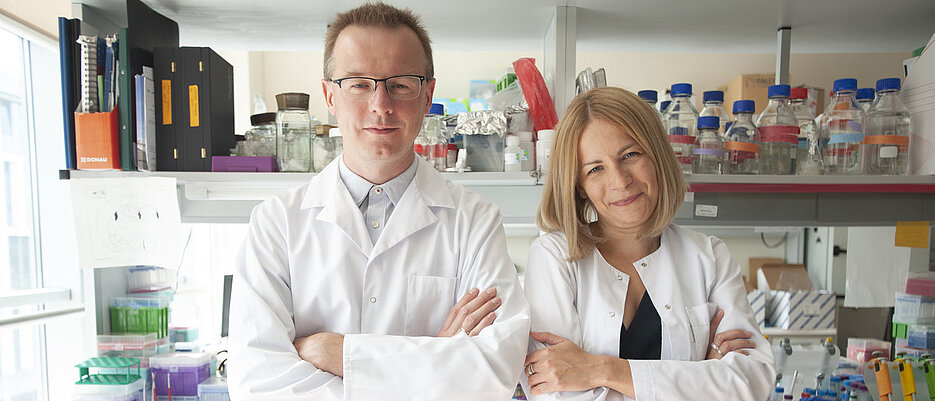 Eröffnen in Kürze ihre Labore in Warschau: Aleksandra Pekowska und Grzegorz Sumara, Leiter der ersten beiden Dioscuri-Zentren. 