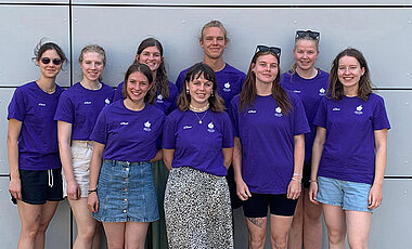 Einige der studentischen Würzburger Volunteers, die bei den Special Olympics Worldgames in Berlin dabei waren (v.l.): Melissa Ziegler, Sonja Kellermann, Hannah Ulmer, Lea Heumann, Nadja Kratzer, Dominik Streit, Lea Mann, Elisabeth Zißler, Michelle Ziermann.