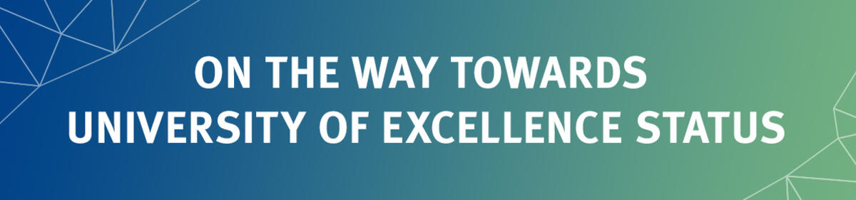 Text "On the Way towards University of Excellence Status"