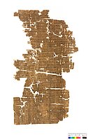 Hier sieht man die Vorderseite des mittelbraunen Papyrus.