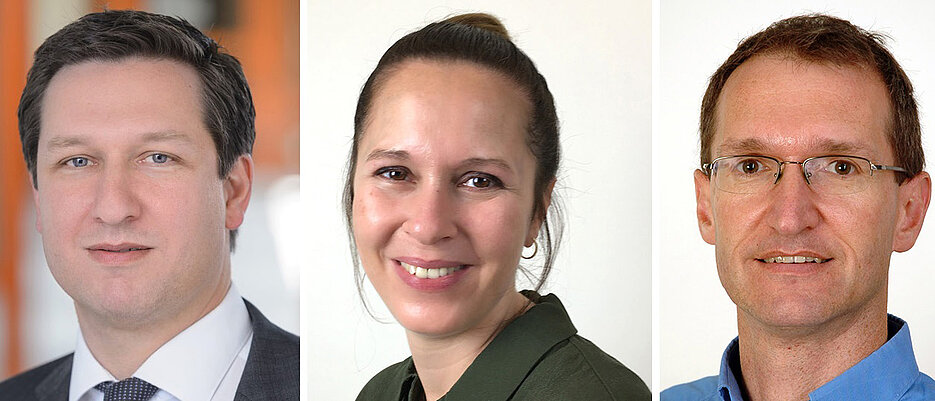 Prof. Dr. Marcel Romanos, Dr. Roxanne Sell und Privatdozent Dr. Stefan Unterecker (von links) referieren und informieren bei der Abendsprechstunde zu Angststörungen am 10. Juli 2019. 