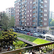 Der Blick vom Balkon der WG, in der Markus Wissel in Mailand wohnt.