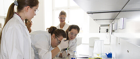 pupil at school laboratory 