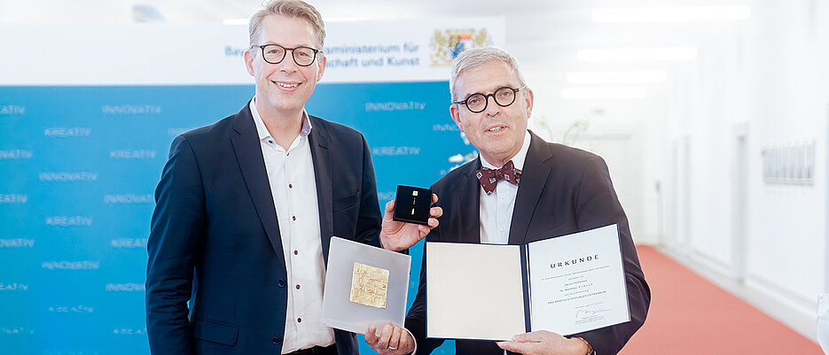 Markus Blume (l.) und Matthias Frosch bei der Feier in München am 30. Juni 2023.