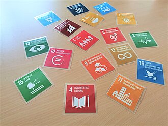 Das Foto zeigt die 17 Nachhaltigkeitsziele der UN-Nachhaltigkeitsagenda.