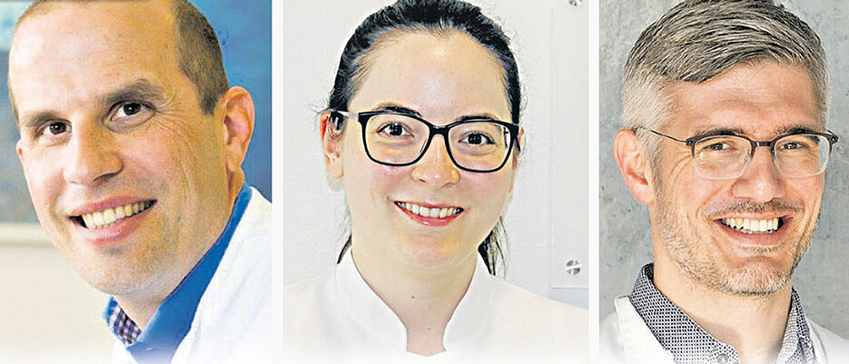 Dr. Marc Schmalzing, Dr. Eva Christina Schwaneck und Dr. Ottar Gadeholt. (Fotos: Uniklinikum Würzburg)