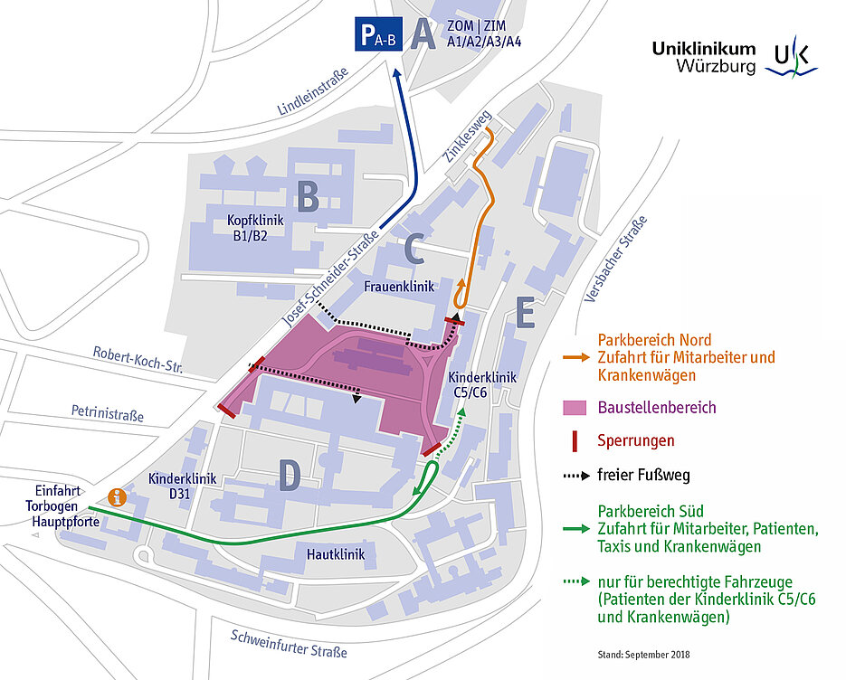 Stadtplan mit Markierung