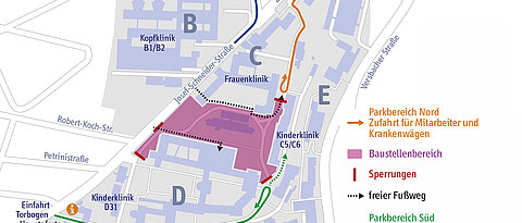 Stadtplan mit Markierung