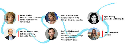 Die Teilnehmenden der Podiumsdiskussion über Fake News in Zeiten von Corona.