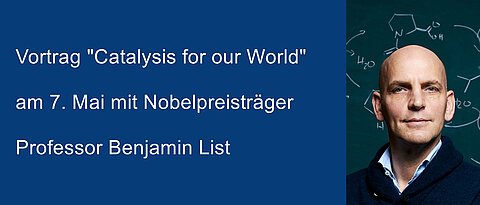 Benjamin List, Preisträger des Chemie-Nobelpreises 2021, hält die Siegfried-Hünig-Vorlesung 2026.