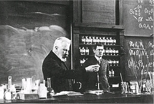 Eduard Buchner and his assistant