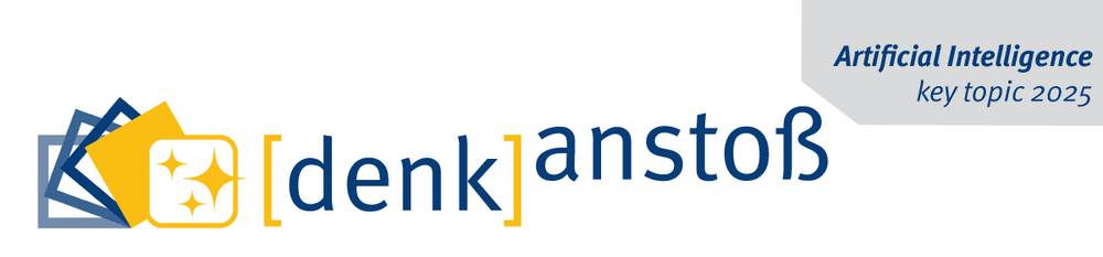Logo [denk]anstoß with "Artificial Intelligence - key topic 2025"