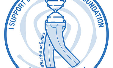 Logo der Kampagne "Wear Jeans for Genes" der Barth-Syndrom-Foundation.