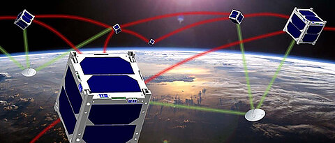 Kleinsatelliten im Orbit, eingebunden in ein 5G-Netzwerk, sollen überall auf der Erde den mobilen Zugang zum Internet ermöglichen: An diesem Ziel arbeiten Forschende der Uni Würzburg.