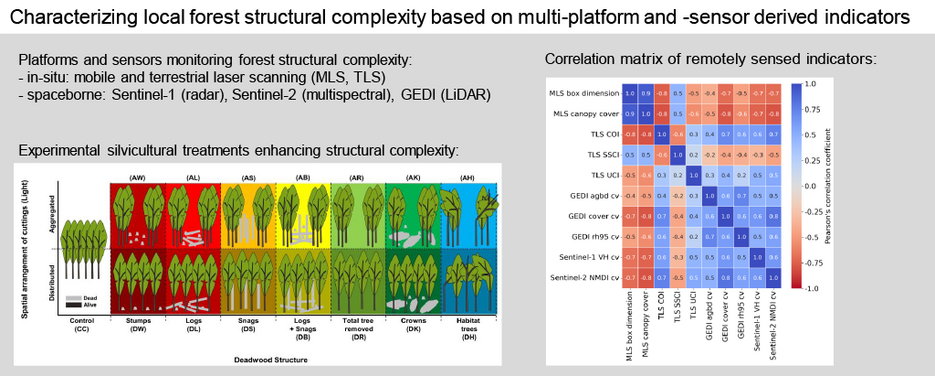A graphical abstract of the paper by Kacic et al (2025) showing a schematic explanation of the betafor design and a correlation matrix of structural indices used in the paper