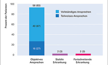 93 Prozent der in Studie therapierten Patienten sprachen auf die Behandlung an, bei 67 Prozent waren keine Lymphomzellen mehr nachweisbar.