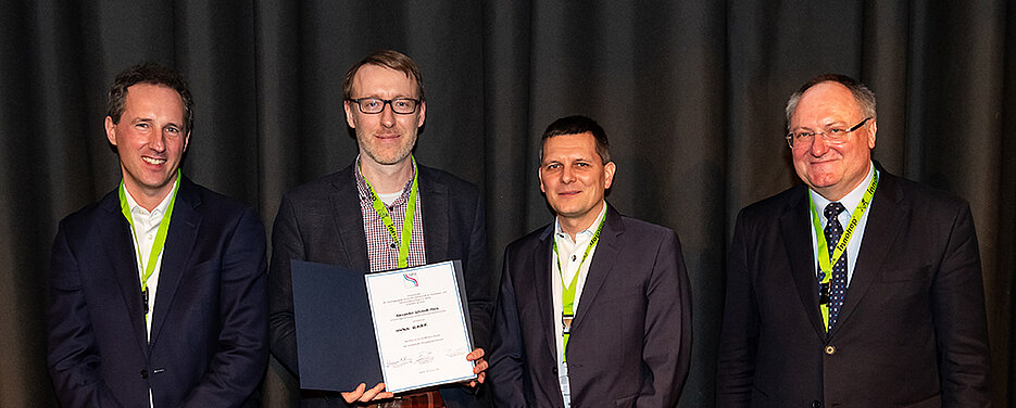 Verleihung des Alexander-Schmidt-Preises der Gesellschaft für Thrombose- und Hämostaseforschung e.V. (GTH) an Dr. Markus Bender (zweiter von links). 