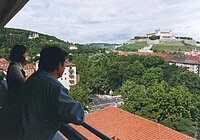 Ausblick von einem Balkon des Gästehauses.