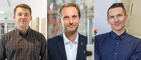 Erfolgreiche Antragsteller (v.l.): James Burgin, Crispin Lichtenberg und Hans Maric